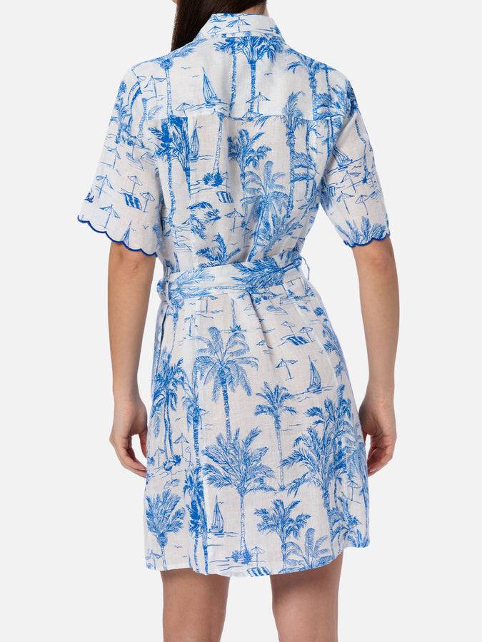 Mc2 Saint Barth Woman flower linen dress Hermione Soddisfazione Garantita