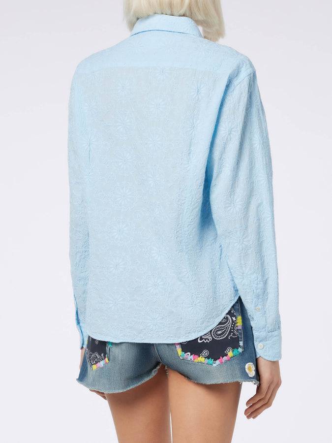Mc2 Saint Barth Camicia classica da donna in cotone Sangallo Meredith Italy