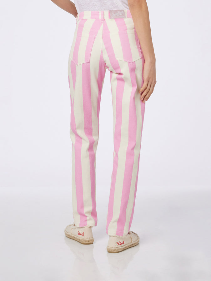 Mc2 Saint Barth Denim da donna stampa Belleville rosa a righe Fino Al -60%