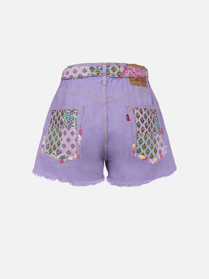 Mc2 Saint Barth Pantaloncini da donna in denim riciclatoo con toppe Ultimo giorno