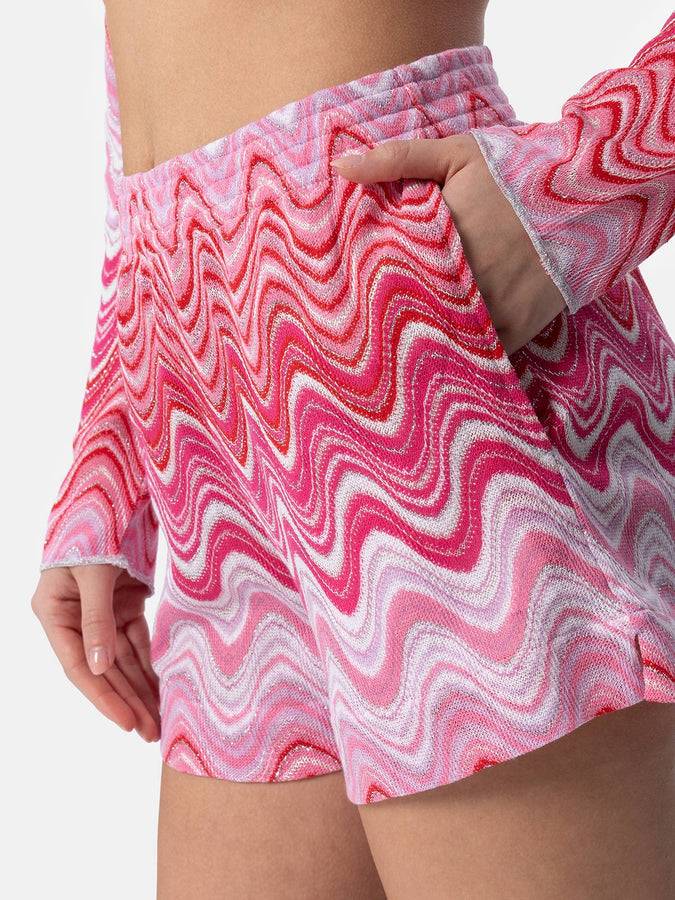 Mc2 Saint Barth Pantaloncini da donna pull up in tessuto maglia Rachel Meave Moda