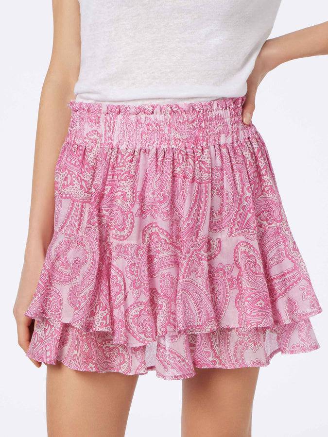 Mc2 Saint Barth Minigonna da donna con volant in voile di seta paisley Qualità Garantita