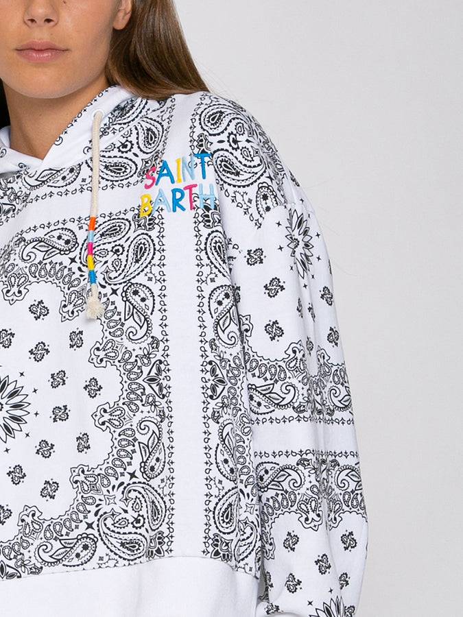 Mc2 Saint Barth Felpa con cappuccio bandana in cotone con ricamo Saint Barth Nuovo