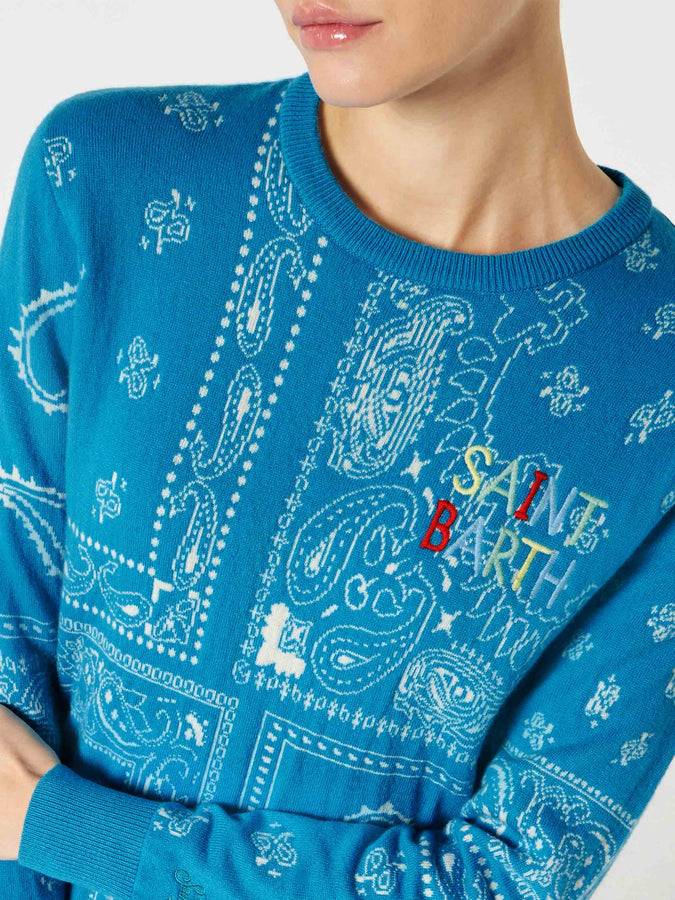 Mc2 Saint Barth Maglia da donna con stampa bandana e ricamo Saint Barth Outlet