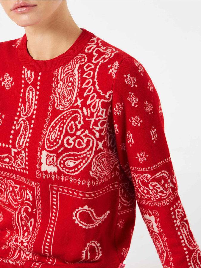Mc2 Saint Barth Maglia da donna con stampa bandana rossa Grandi sconti