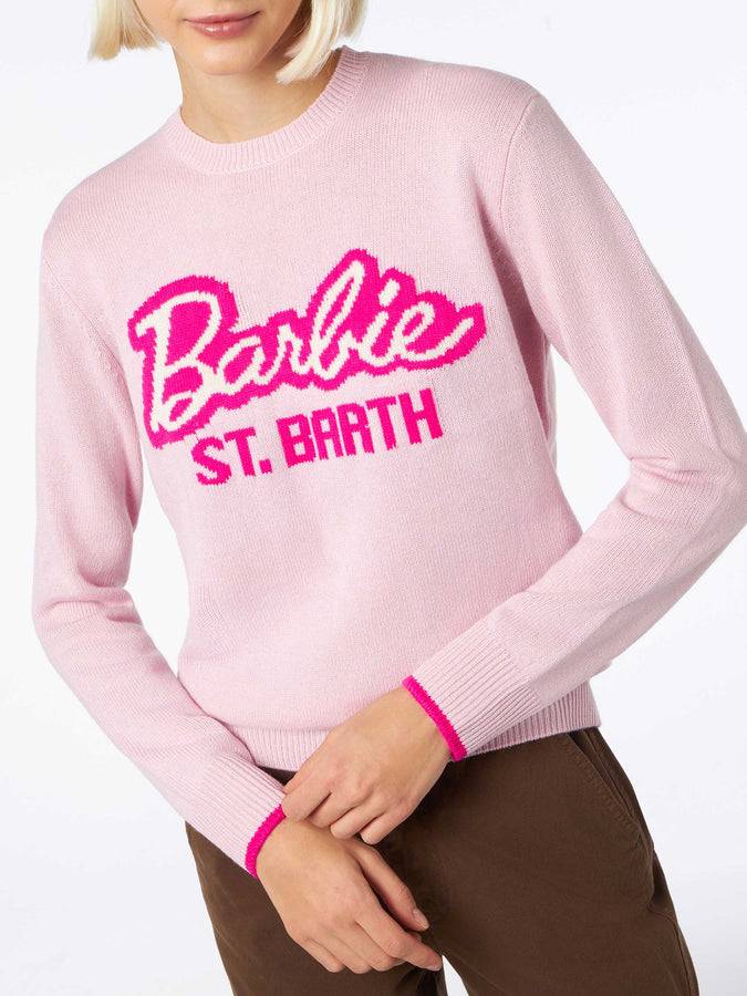 Mc2 Saint Barth Maglia da donna girocollo rosa con stampa Barbie | EDIZIONE SPECIALE BARBIE Liquidazione