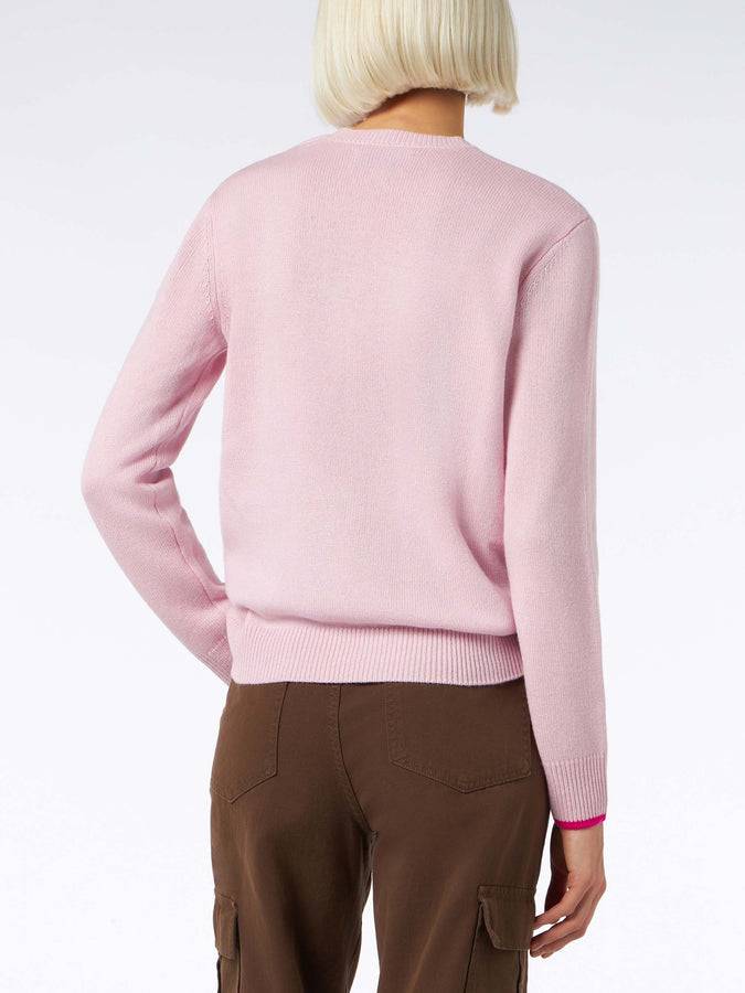 Mc2 Saint Barth Maglia da donna girocollo rosa con stampa Barbie | EDIZIONE SPECIALE BARBIE Liquidazione
