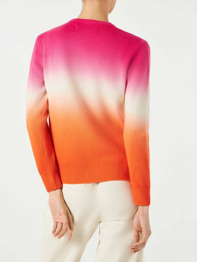 Mc2 Saint Barth Maglia da donna fucsia e arancio degradé con scritta Ancora tu In Saldo