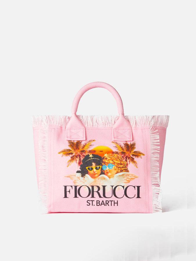 Mc2 Saint Barth Borsa a mano Colette in tela di cotone rosa con stampa Angeli Fiorucci | FIORUCCI SPECIAL EDITION Fino al 60% di sconto