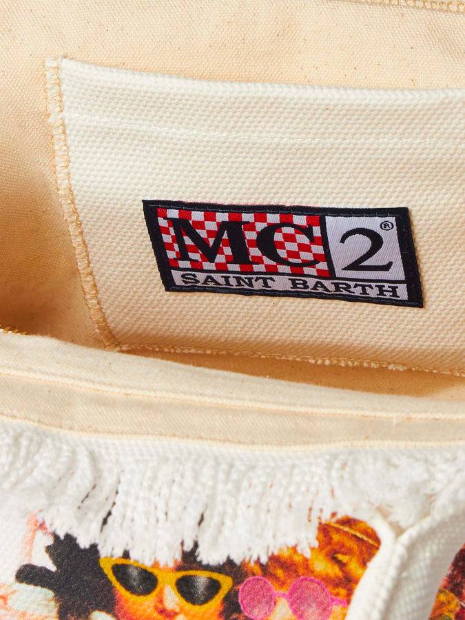 Mc2 Saint Barth Borsa a mano Colette in tela di cotone bianca con stampa Angeli Fiorucci | FIORUCCI SPECIAL EDITION Fino al 65% di sconto