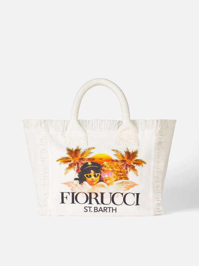 Mc2 Saint Barth Borsa a mano Colette in tela di cotone bianca con stampa Angeli Fiorucci | FIORUCCI SPECIAL EDITION Fino al 65% di sconto