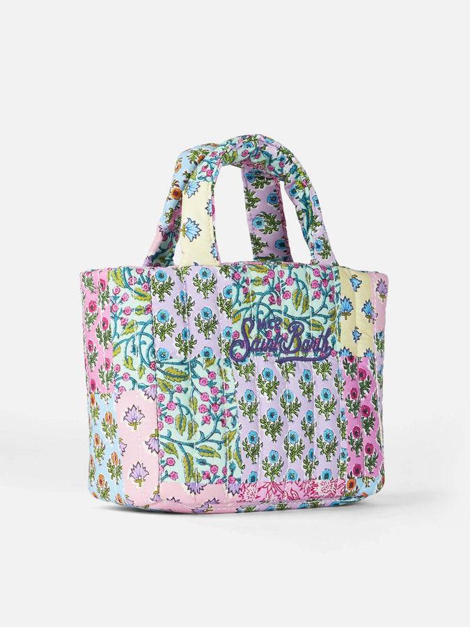 Mc2 Saint Barth Borsa Soft Tote Mini trapuntata a fiori multicolor Trasporto libero internazionale