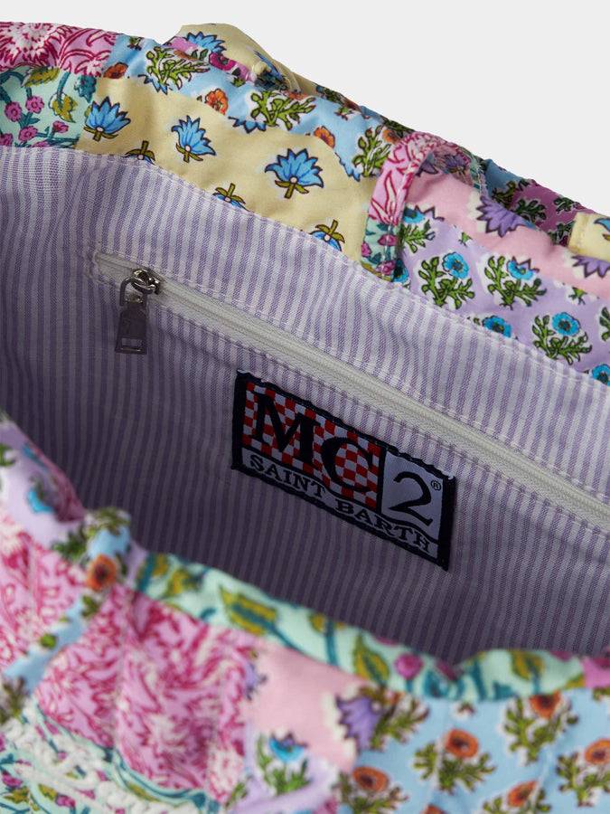Mc2 Saint Barth Borsa Soft Tote Mid trapuntata a fiori multicolore Novità