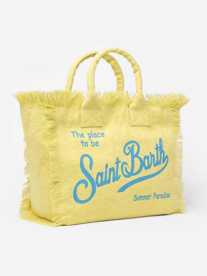 Mc2 Saint Barth Borsa tote Vanity in tela di cotone gialla 50% di sconto per tempo limitato