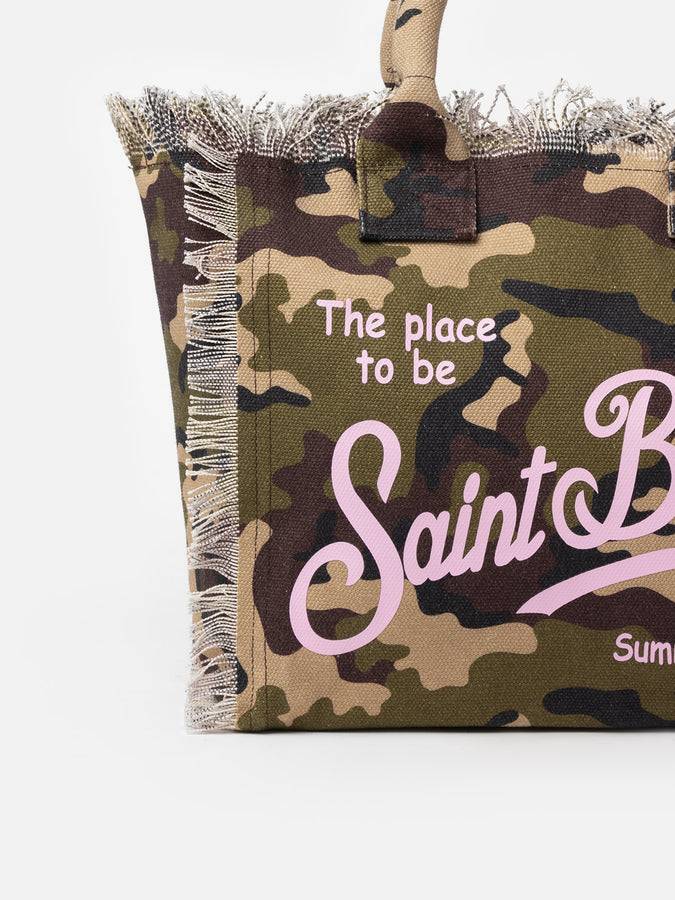 Mc2 Saint Barth Borsa tote Vanity in tela di cotone mimetico Spedizione Gratuita