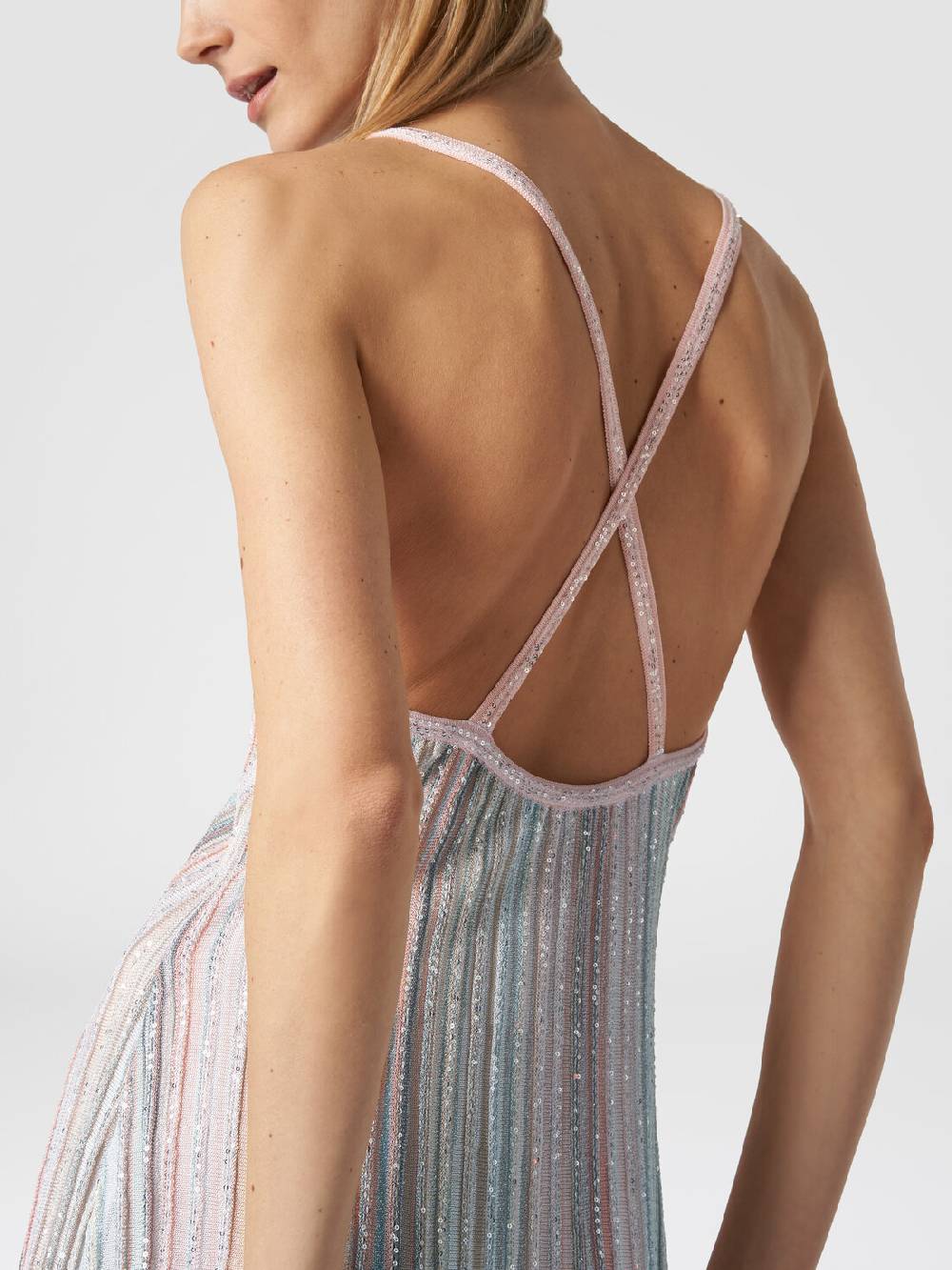 ﻿Missoni Mini-abito in maglia a righe verticali con paillettes Acquista Ora