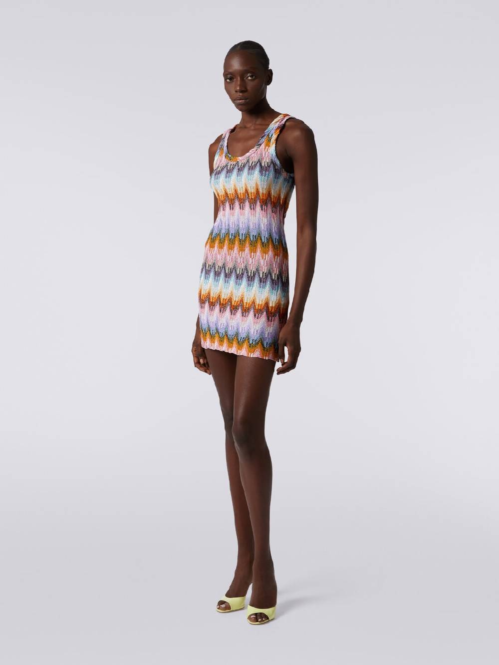 Missoni Mini-abito smanicato in viscosa zig zag con lurex Bestseller