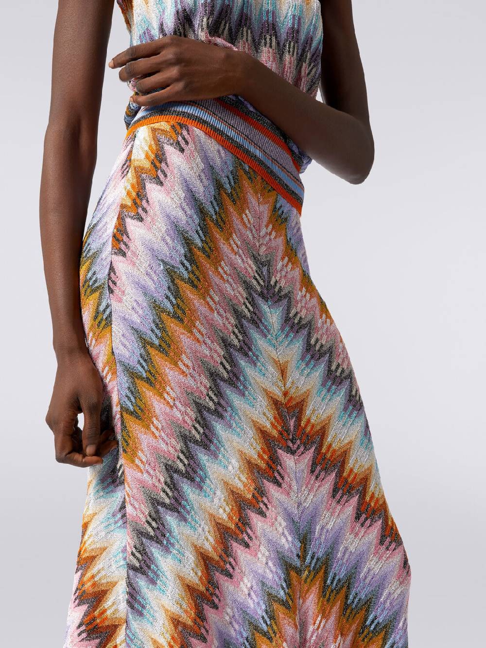 Missoni Gonna lunga svasata in viscosa zig zag con lurex Fino Al -60%
