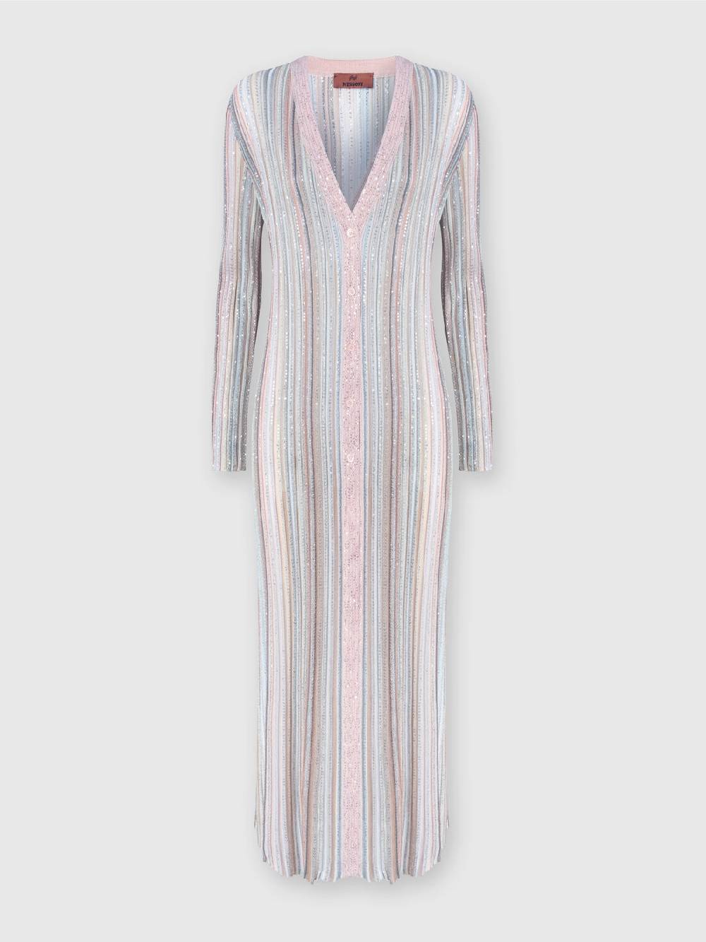 Missoni Cardigan lungo in maglia con righe verticali e paillettes Shopping Online