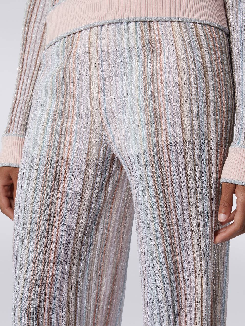 Missoni Pantaloni in maglia a righe verticali con paillettes Prezzo Ridotto
