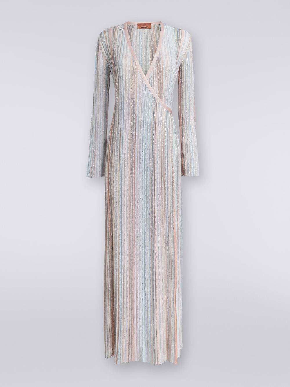Missoni Abito lungo con chiusura a portafoglio e paillettes Sottocosto