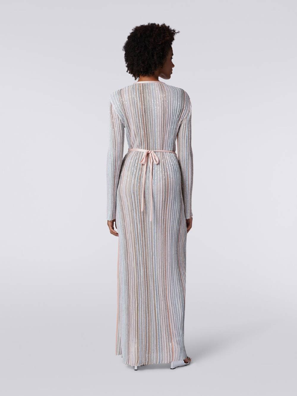 Missoni Abito lungo con chiusura a portafoglio e paillettes Sottocosto