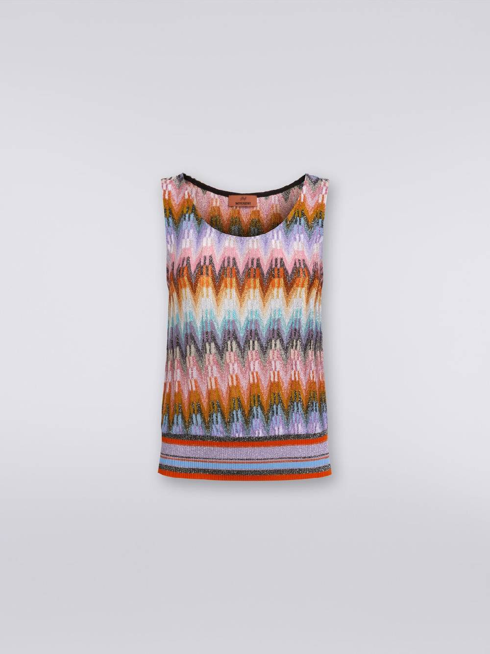 Missoni Top senza maniche in viscosa zig zag con lurex Novità