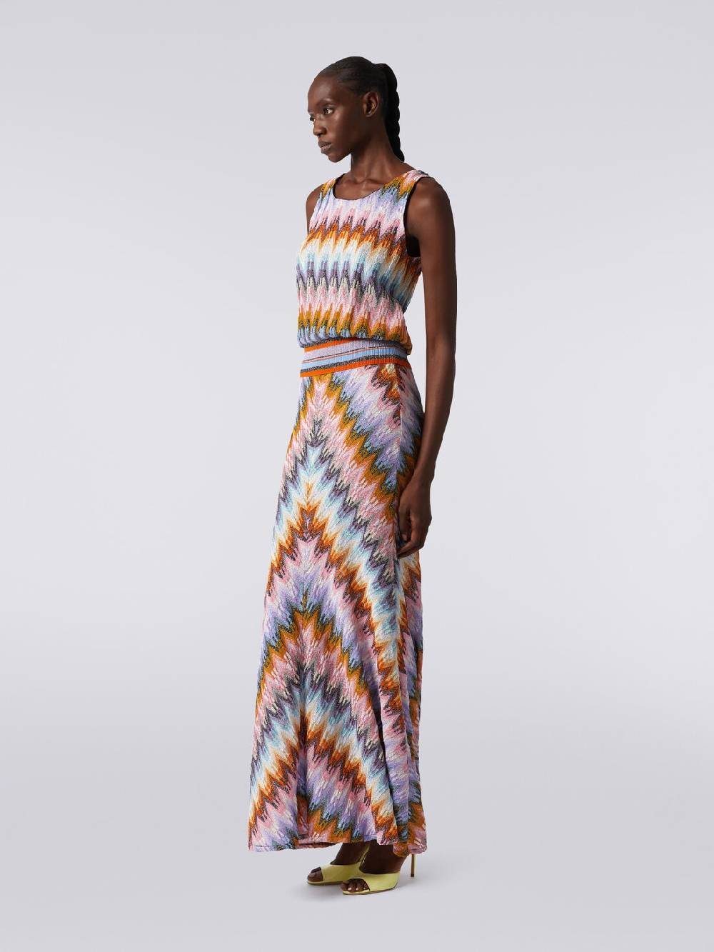 Missoni Top senza maniche in viscosa zig zag con lurex Novità