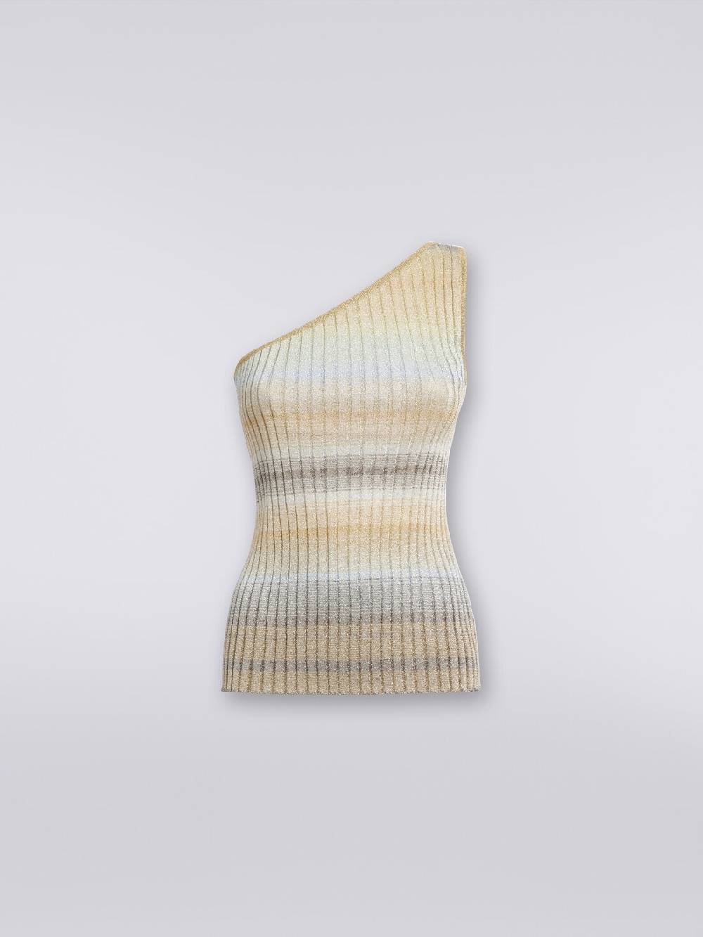 Missoni Top monospalla in viscosa lamé a costine Presa