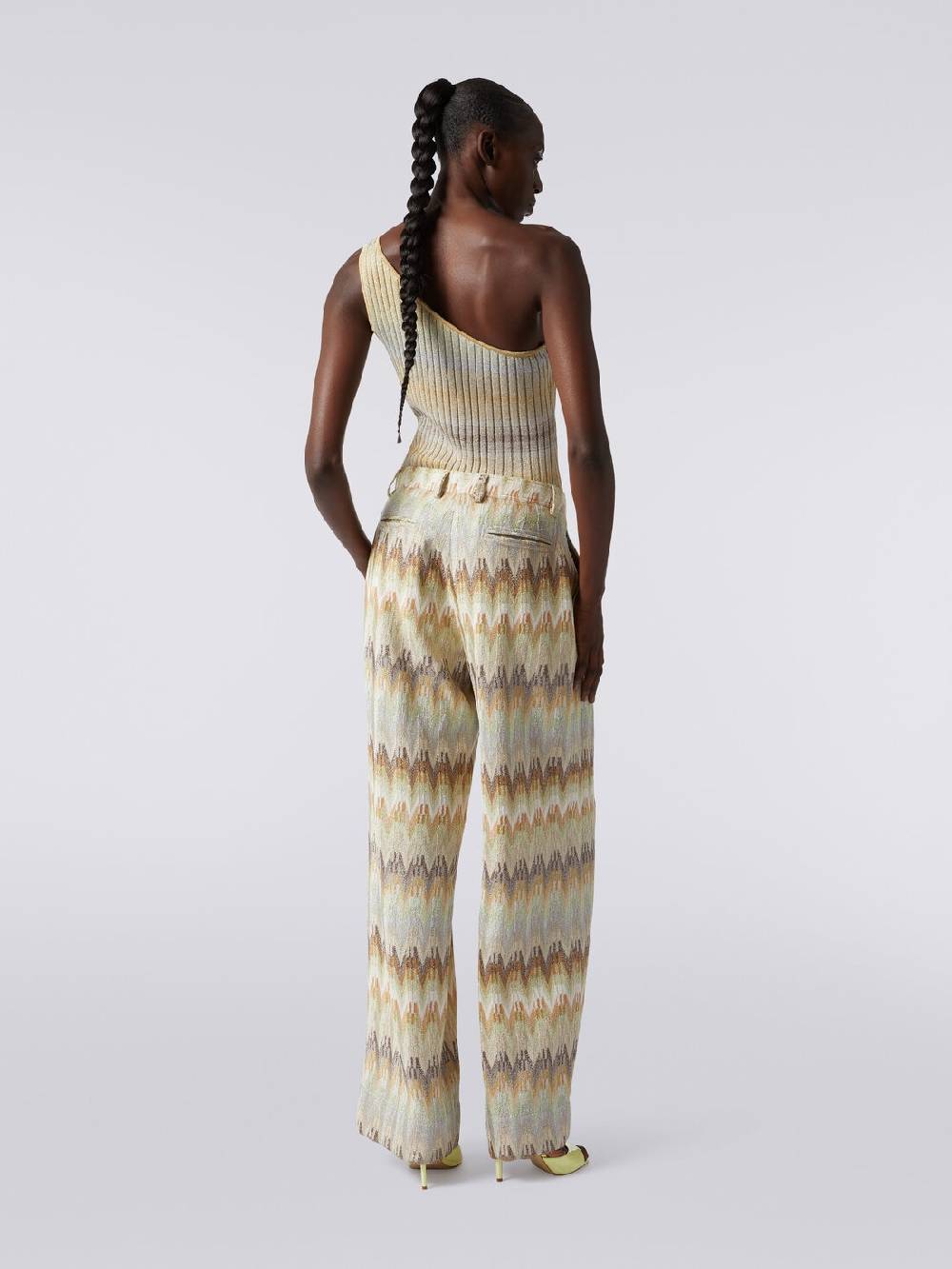 Missoni Pantaloni classici in viscosa zig zag con lurex Sconto