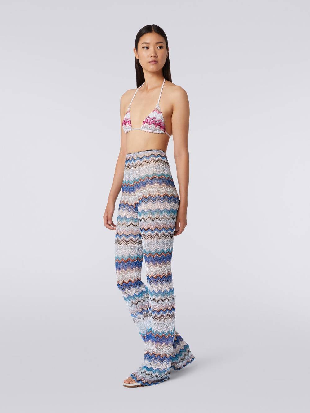 Missoni Pantaloni copricostume in crochet zig zag con lurex Hotsell