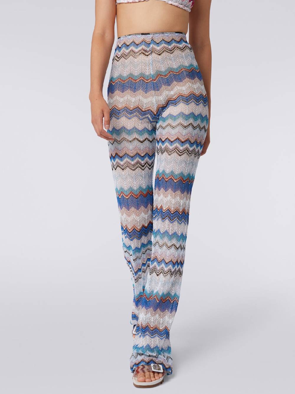 Missoni Pantaloni copricostume in crochet zig zag con lurex Hotsell