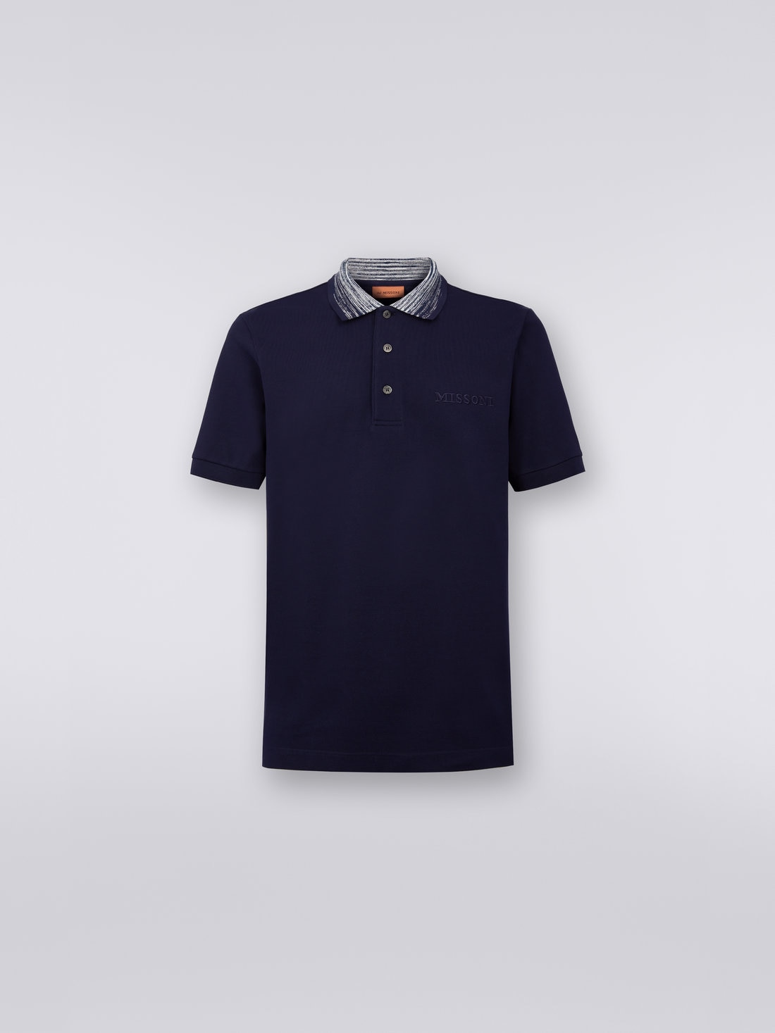 Missoni Polo in cotone con colletto fiammato e scritta logo Vendite Flash