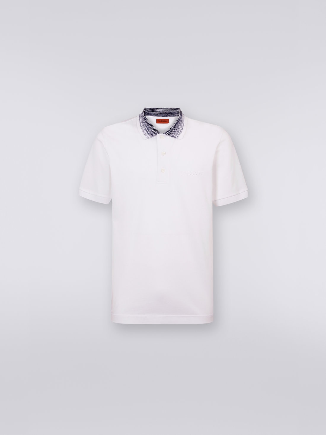 Missoni Polo in cotone con colletto fiammato e scritta logo Negozio