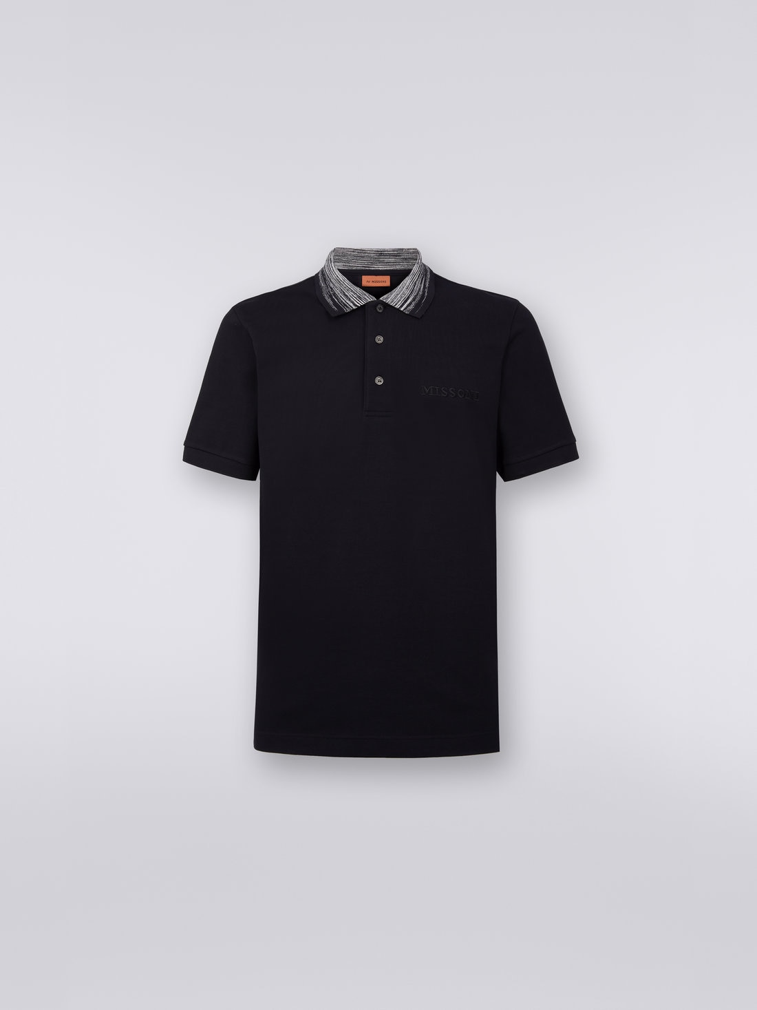 Missoni Polo in cotone con colletto fiammato e scritta logo In Saldo