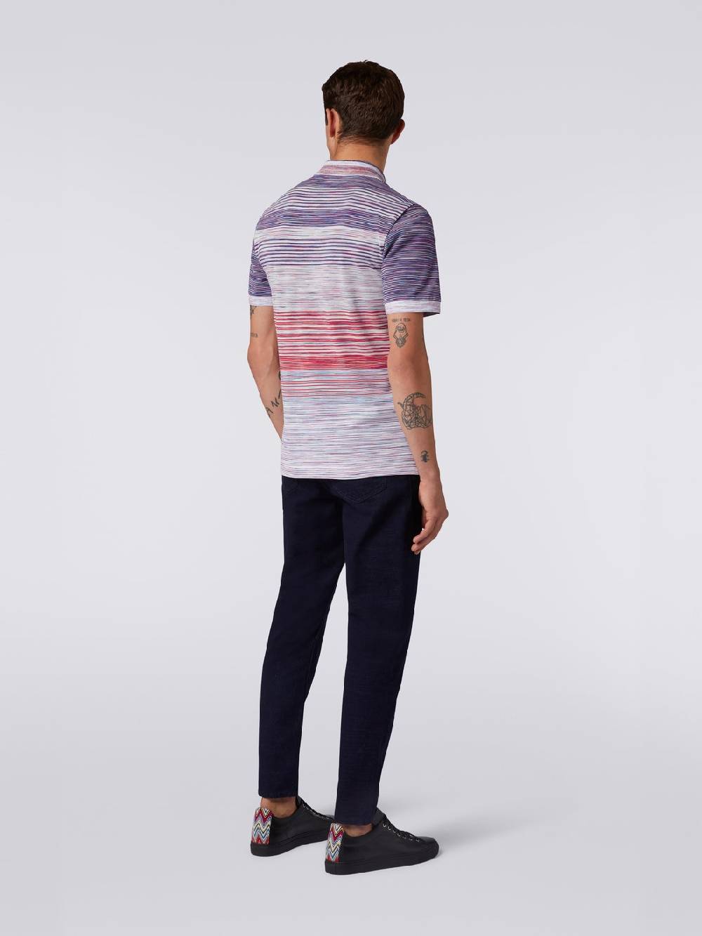 Missoni Polo in piquet di cotone fiammato Nuova