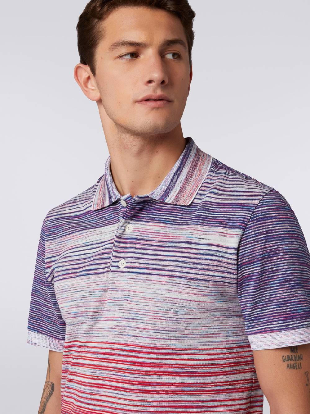 Missoni Polo in piquet di cotone fiammato Nuova