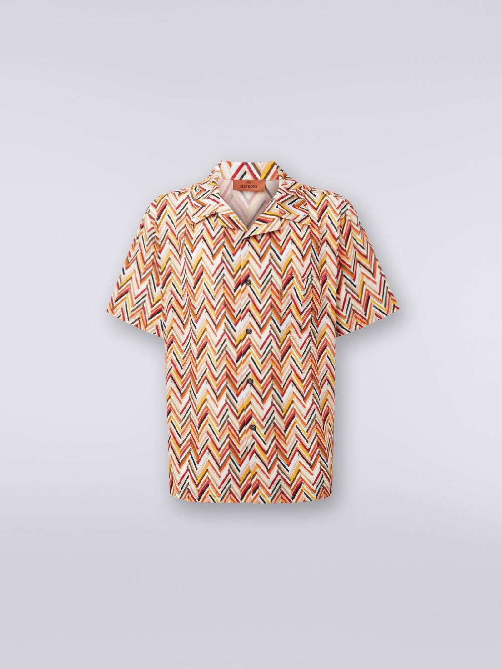 Missoni Camicia a maniche corte in viscosa con stampa zig zag 2025