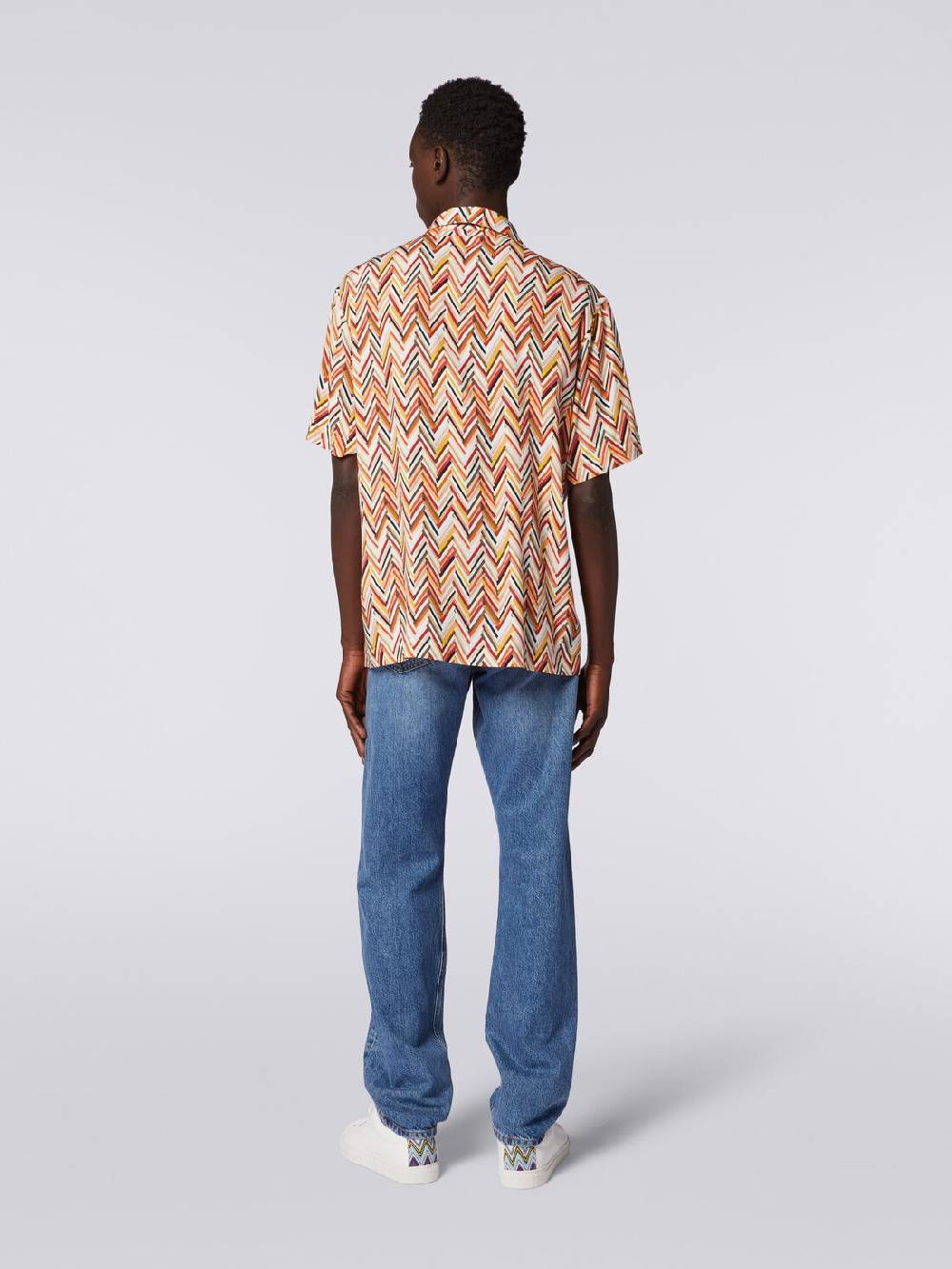 Missoni Camicia a maniche corte in viscosa con stampa zig zag 2025