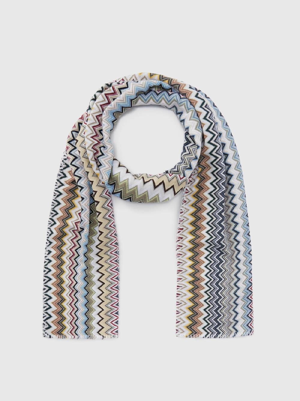 Missoni Sciarpa in maglia di cotone chevron Esporta salva