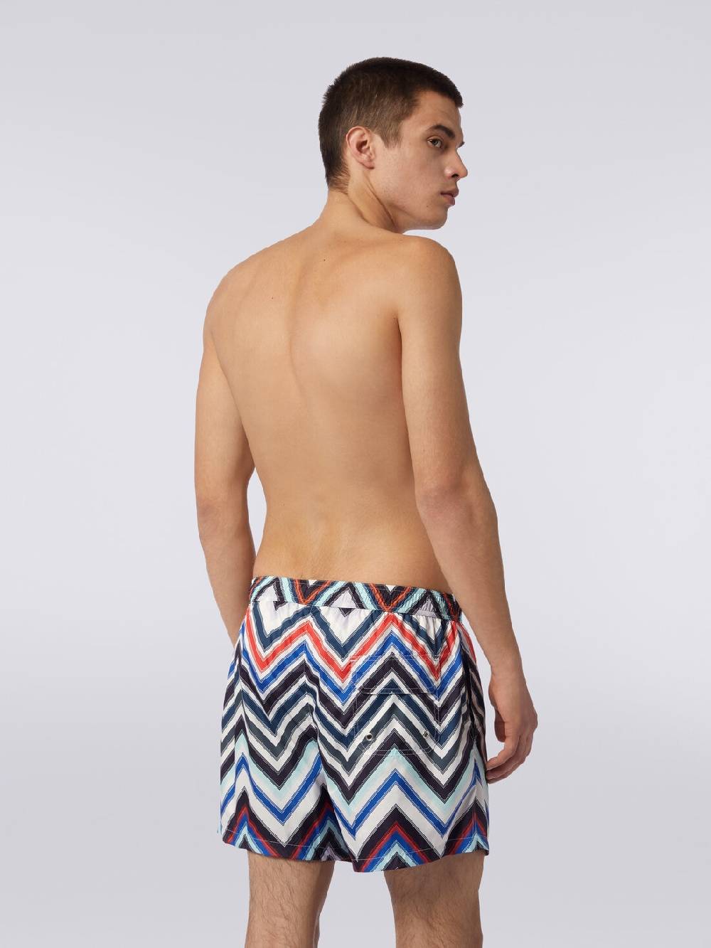 Missoni Boxer mare in nylon con macro-zig zag in gradazione Acquista Ora