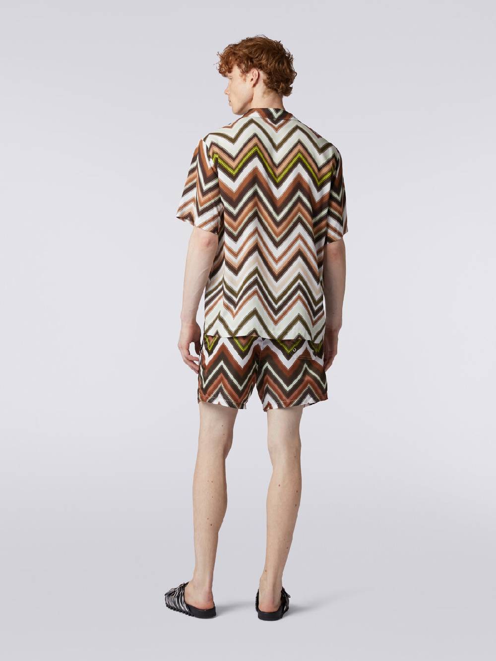 Missoni Camicia a maniche corte in viscosa con stampa chevron Consegna Veloce