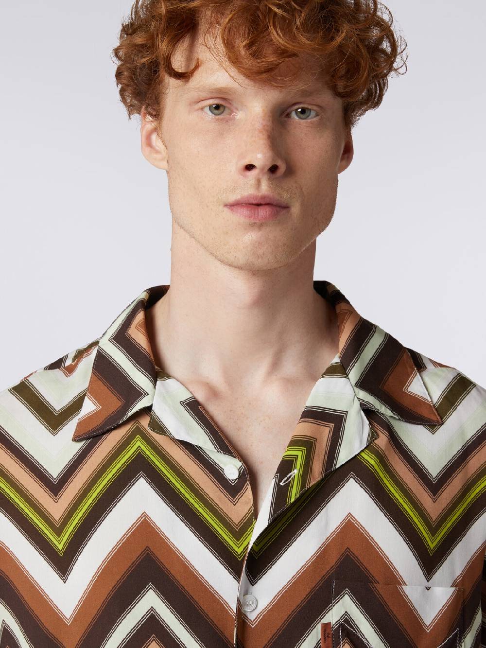 Missoni Camicia a maniche corte in viscosa con stampa chevron Consegna Veloce