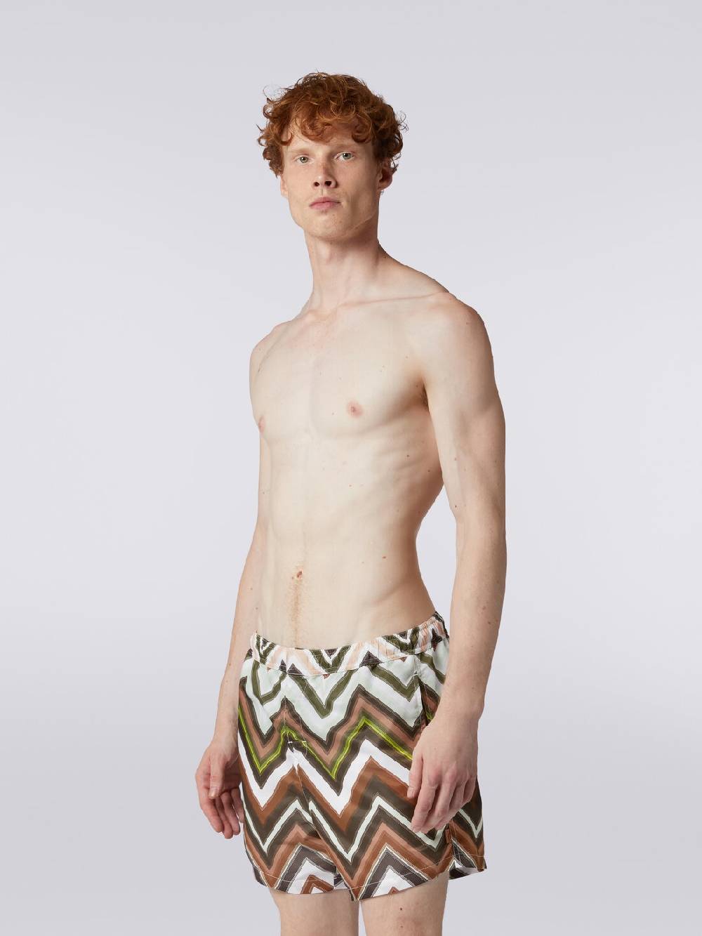 Missoni Boxer mare in nylon con macro-zig zag in gradazione In Linea