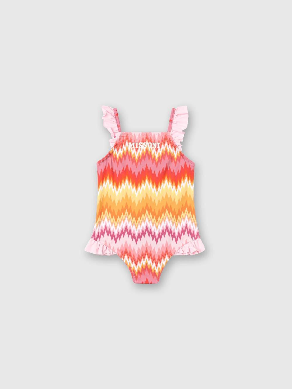 Missoni Costume intero chevron con volant e logo Sottocosto