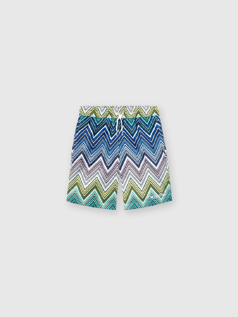 Missoni Boxer mare con motivo chevron e scritta logo Presa