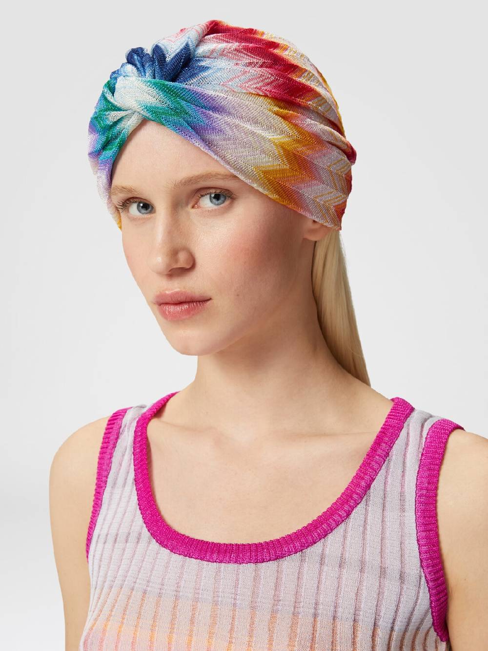 Missoni Turbante in viscosa chevron con lamé Saldi