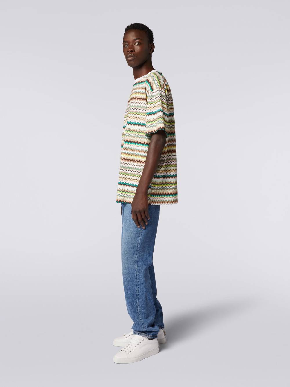 Missoni T-shirt oversize in cotone con stampa zig zag Saldi Di Fabbrica