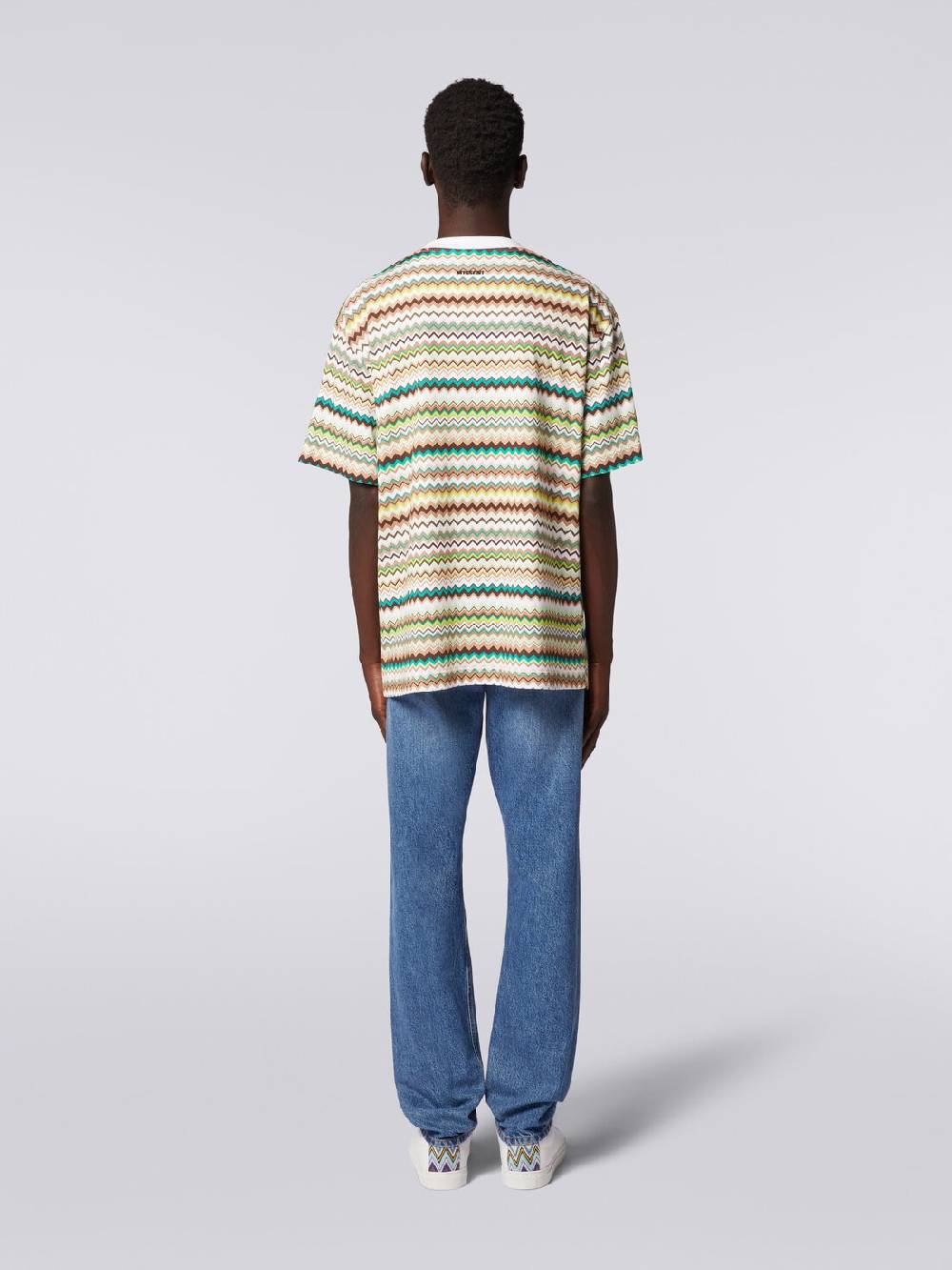 Missoni T-shirt oversize in cotone con stampa zig zag Saldi Di Fabbrica