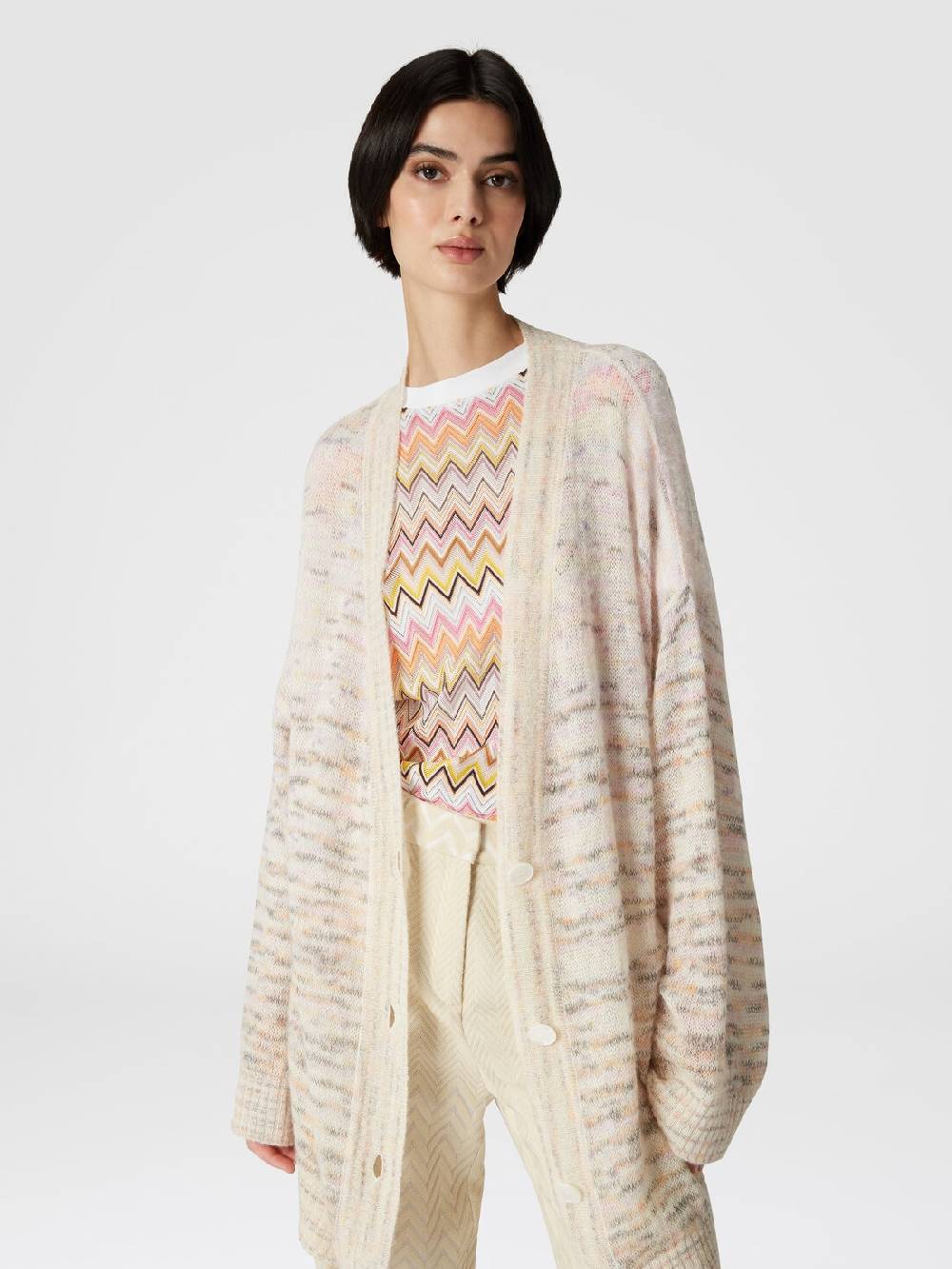 Missoni T-shirt in jersey di cotone con inserti chevron 2025